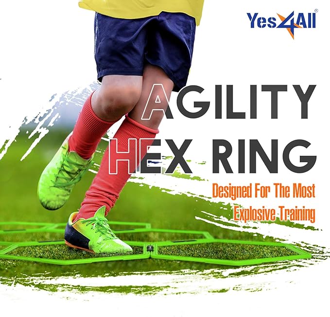 Yes4All Hex Agility Rings/Speed Rings with Carrying Bag – Hexagon Rings, Agility Hurdles for Agility Footwork Training-StrideForce Fitness