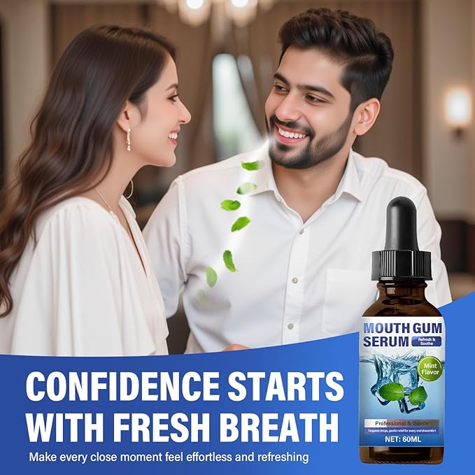 Gum Restore Drops, 60ml Alcohol-Free Oral Care Drops for Receding Gums, Dry Mouth & Fresh Bad Breath, Mint Flavor