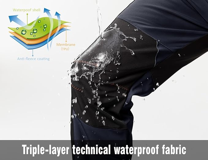 Rdruko Men's Snow Ski Pants Waterproof Insulated Winter Outdoor Snowboard Hiking Fleece Pants with Belt-StrideForce Fitness