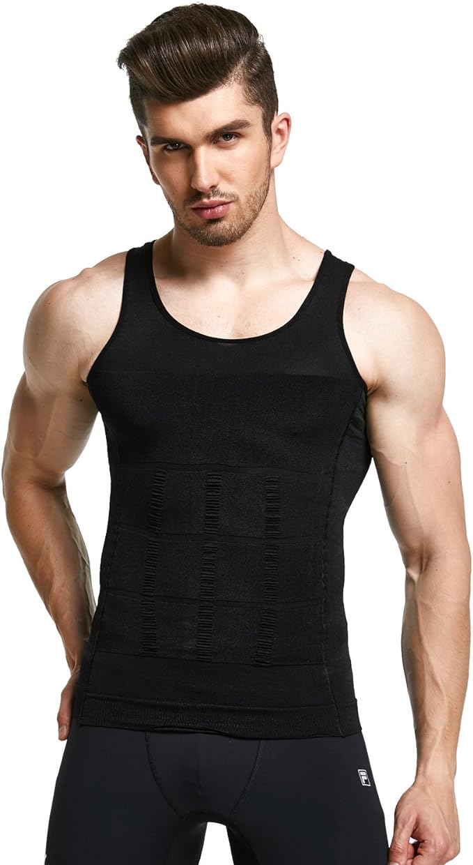 GKVK Mens Slimming Body Shaper Vest Shirt Abs Abdomen Slim-StrideForce Fitness
