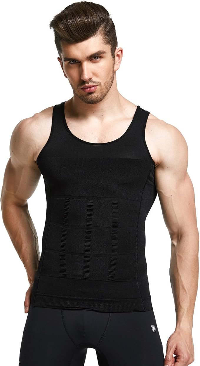 GKVK Mens Slimming Body Shaper Vest Shirt Abs Abdomen Slim-StrideForce Fitness