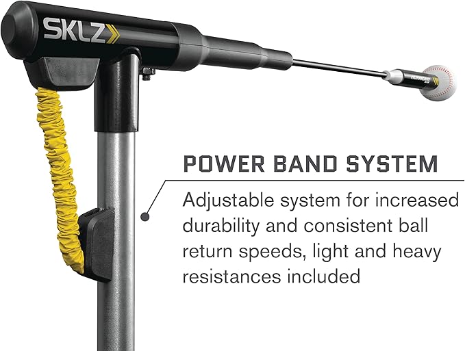 SKLZ Hurricane Batting Swing Trainer for Baseball & Softball - Durable Swing Arm - 4 Power Band System - High-Visibility, Anti-Dent Target Ball Head - Screw-in Base Legs, Metal Stakes & Carry Bag-StrideForce Fitness