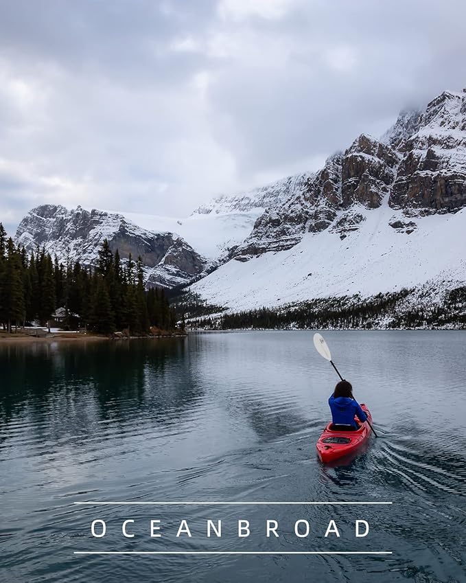 OCEANBROAD Kayak Paddle 86in/218cm, 90.5in/230cm, 95in/241cm Alloy Shaft Kayaking Boating Canoeing Oar with Paddle Leash-StrideForce Fitness