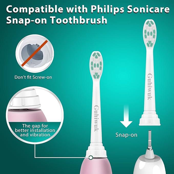 Replacement Toothbrush Heads for Philips Sonicare: Electric Toothbrush Replacement Heads Compatible with Sonicare Plaque Control ProtectiveClean 4100 5100 6100 C2 G2 W2, 6 Pack