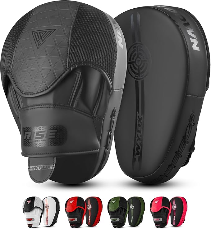 WYOX Curved Boxing Punch Mitts – Boxing Pads Training Set, Punching Mitts for Adults, Kickboxing Pads, Muay Thai Pads, Karate Pads, MMA Training Equipment, Martial Arts Focus Pads-StrideForce Fitness