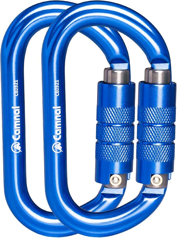 Heavy Duty Carabiner, 25kn(About 5620 lbs) Oval Carabiner Clip O-Shape Rock Climbing Carabiner Lightweight Caribeener for Climbing, Mountaineer, Aerial Work-StrideForce Fitness