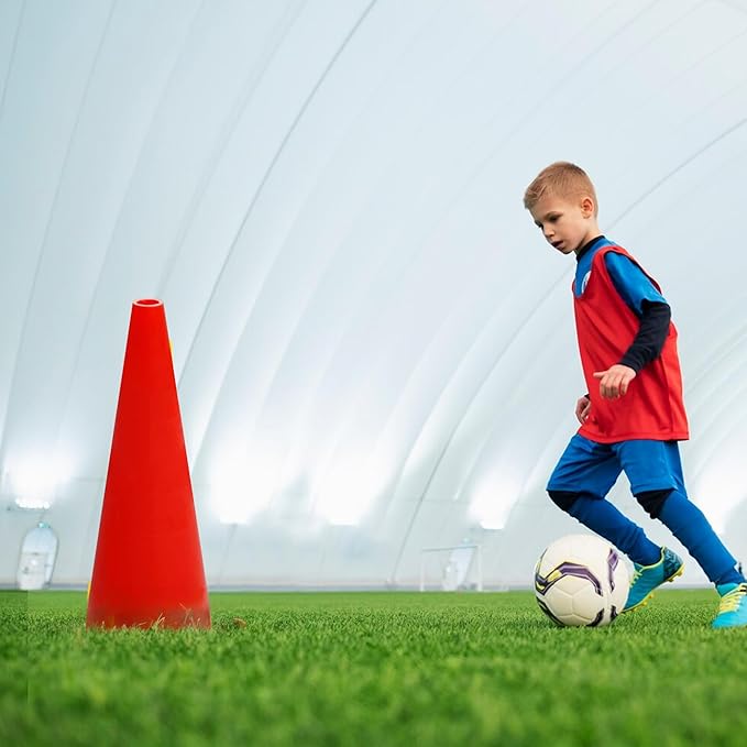 6, 9, 12, 18, 28 Inch Sports Training Traffic Cones - Durable Orange Cones for Soccer, Football, Basketball, Agility Drills, Parking, Safety, Road Use (Set of 12)-StrideForce Fitness