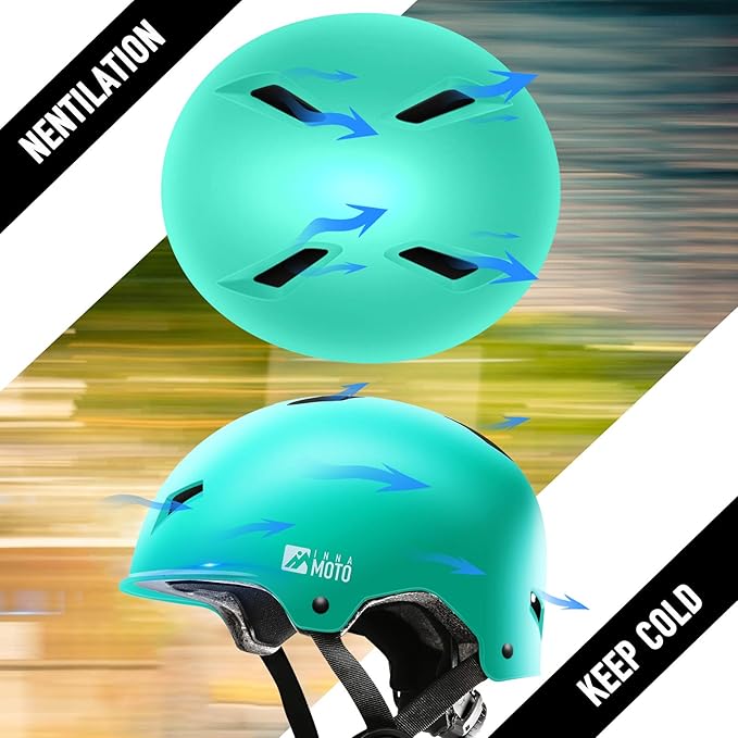 Skateboard Helmet for Adults - Adjustable Certified Safety Adults Helmet for Skateboarding Bike Bicycle Scooter Cycling Skate Skating Multisport Helmets for Women Men Boys Girls Kids Youth-StrideForce Fitness