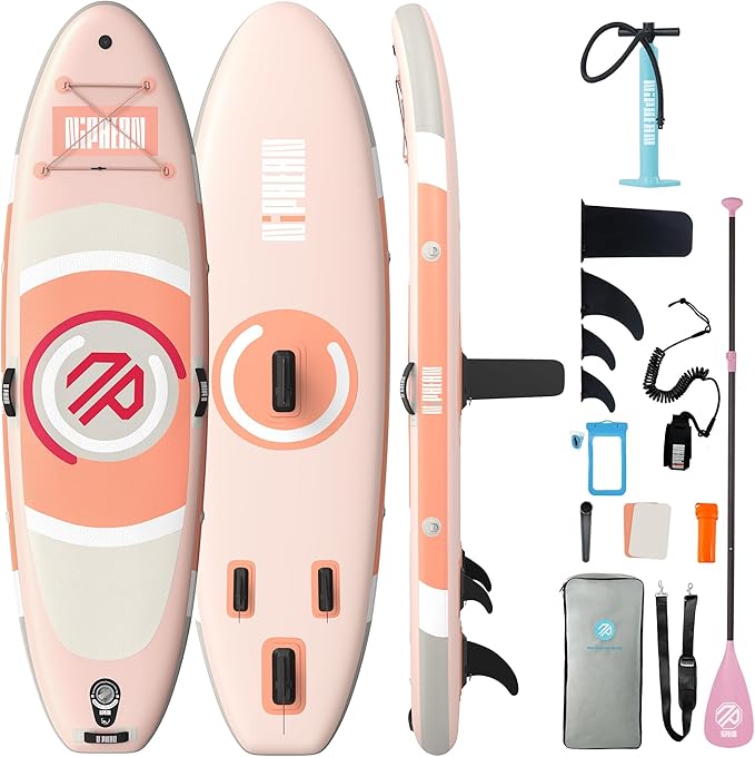 Niphean（Ultra-Light）Inflatable Paddle Board with (Beginner Friendly) StabilTrac Fin and Durable SUP Accessories, 10' Stand Up Paddle Boards for Adults & Youth, Versatile Yoga Paddle Board, Gift Ideas-StrideForce Fitness