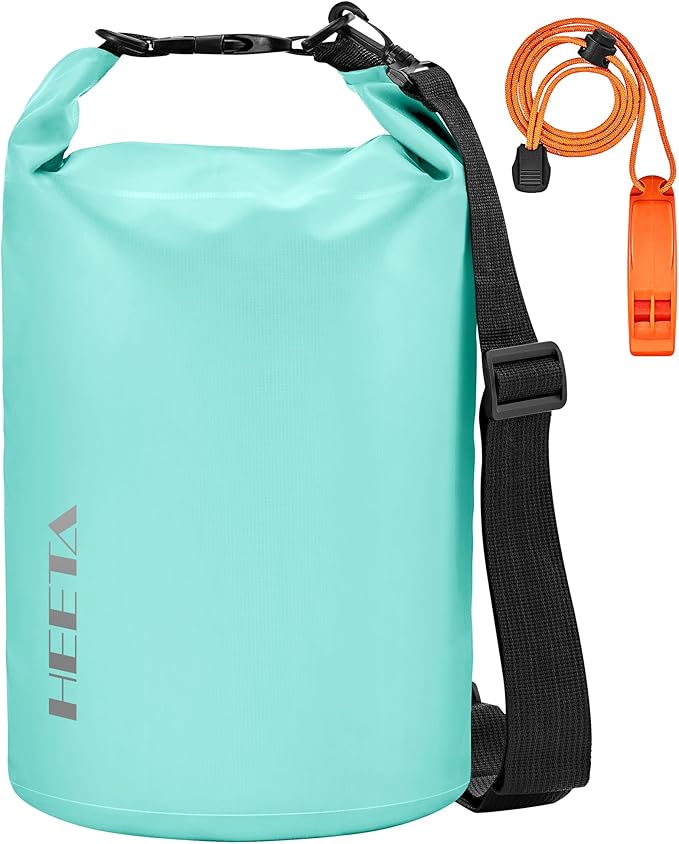 HEETA Waterproof Dry Bag for Women Men(Upgraded Version) 5L/10L/20L/30L/40L Roll Top Lightweight Dry Storage Bag Backpack with Emergency Whistle for Travel, Swimming, Boating, Kayaking, Camping, Beach-StrideForce Fitness