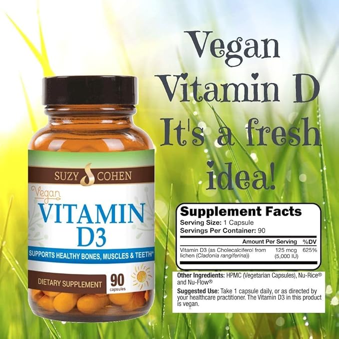 Script Essentials Vegan Vitamin D3 5,000 IU for Healthy Muscle Function, Bone Health, and Immune Support - Non-GMO, Gluten Free and Kosher Certified - 90 Servings-StrideForce Fitness