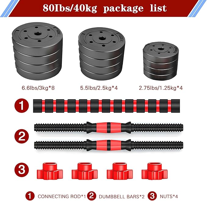 Adjustable-Dumbbells-Sets,Free Weights-Dumbbells Set of 2 Convertible To Barbell A Pair of Lightweight for Home Gym,Women and Men Equipment-StrideForce Fitness