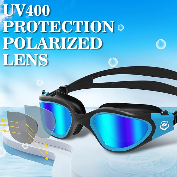 WIN.MAX Polarized Swimming Goggles Swim Pool Goggles Anti Fog Anti UV No Leakage Clear Vision for Men Women Adults Teenagers-StrideForce Fitness