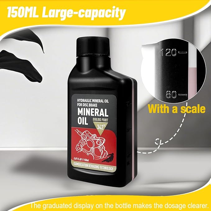 Brake Bleed Kit,Bicycle Hydraulic Brake Bleed Kit Including 150ML Mineral Oil for Shimano,TEKTRO, TRP Hydraulic Disc Brakes-StrideForce Fitness