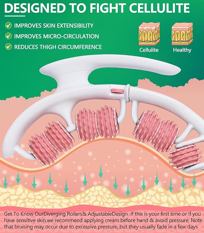 Cellulite massage tool | 360°removable cellulite remover for legs & Lymphatic Drainage Massager | Fascia Blaster for Contoured & Smoother Skin,Tool for Sore Arms, Legs, Stomach & ButtocksGreen