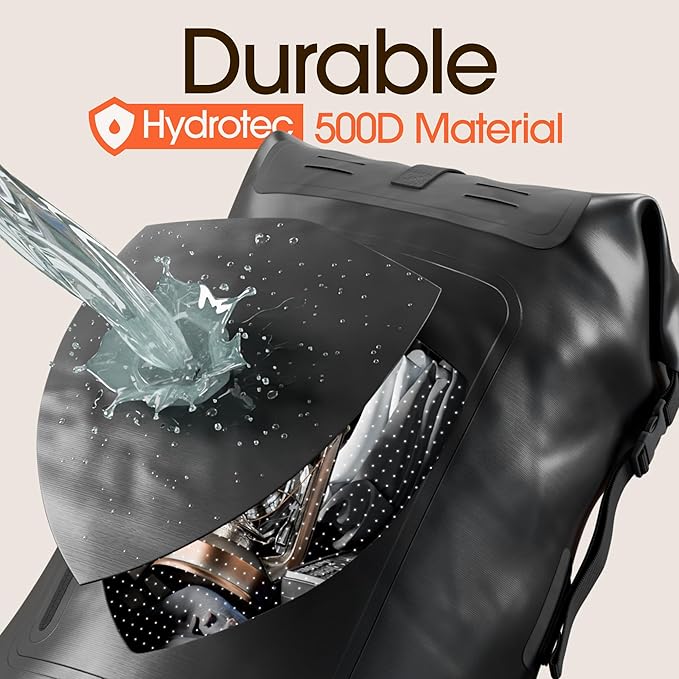 Earth Pak Waterproof Backpack - Heavy Duty Hiking Backpack - Roll-Top Closure Bag - Cushioned Dry Bag Waterproof Phone Case-StrideForce Fitness