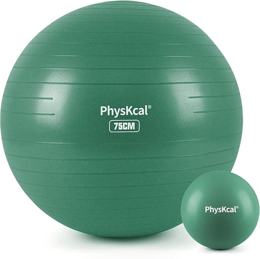 Yoga Ball for Exercise, Pilates Set, 4 Sizes Fitness Ball for Workout, Birthing, Pregnancy, Physical Therapy- Pump Included-StrideForce Fitness