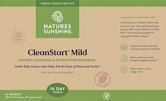 Nature's Sunshine CleanStart Mild, 56 Packets | Powerful Herbal Detox that Supports Natural, Everyday Cleansing of Waste from the Body-StrideForce Fitness