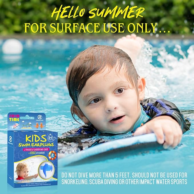 Hearprotek 2 Pairs Swimming Ear Plugs for Kids, Soft Reusable Water earplugs for Kids Swimming Bathing and Other Water Sports-StrideForce Fitness