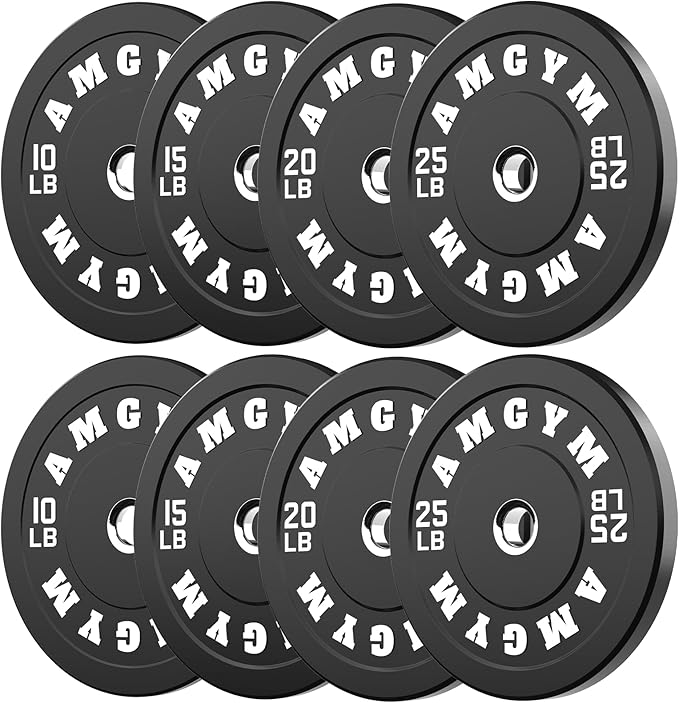2 Inch Bumper Plates，10-500lbs，Barbell Rubber Olympic Weight Plates Set for Home Gym, Strength Training & Weight Lifting, Multiple Options Colors-StrideForce Fitness