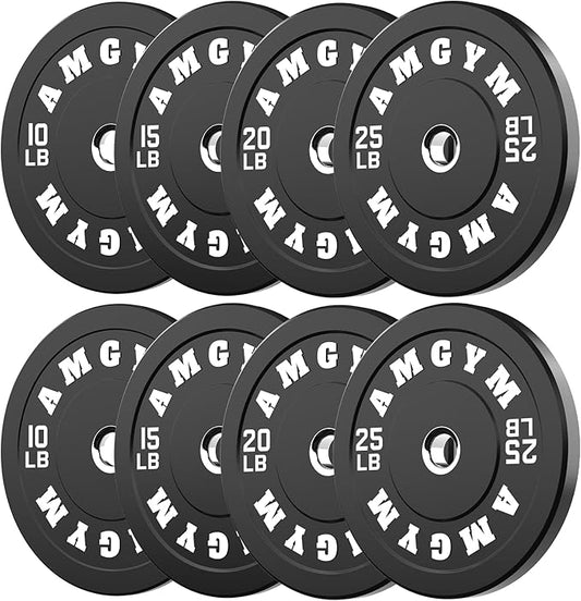 2 Inch Bumper Plates，10-500lbs，Barbell Rubber Olympic Weight Plates Set for Home Gym, Strength Training & Weight Lifting, Multiple Options Colors-StrideForce Fitness