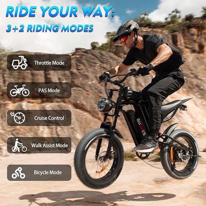 Electric Bike for Adults, Powerful 750W/ 1000W Peak Motor,Up to 25/30MPH, Max 25-45 Miles Long Range, 748.8/624 Wh Removable Battery,Ebike for Mountain,Snow,Sand,Road,Commuter-StrideForce Fitness