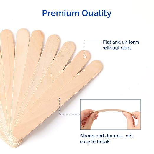 JMU Tongue Depressors 200 Count, 6" Tongue Blades Wooden Non-sterile (2 Boxes of 100)