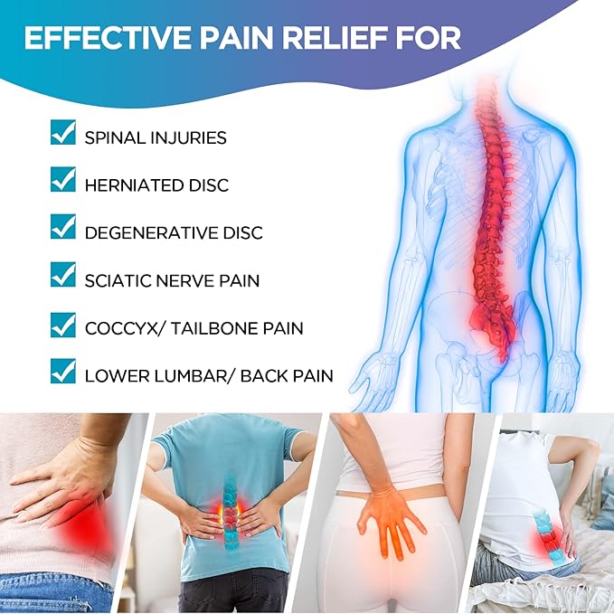 Comfytemp Ice Pack for Lower Back Pain Relief, HSA Approved, Reusable Gel Ice Wrap for Sciatica Nerve Injury, Hot Cold Compress Lumbar Brace for Herniated Disc, Waist Coccyx, Surgery Recovery Items-StrideForce Fitness