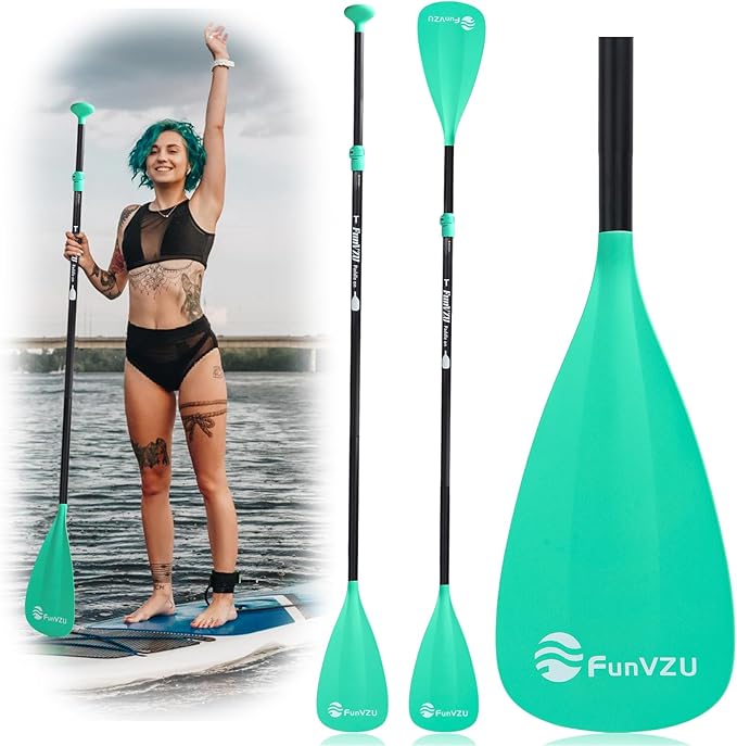 SUP Paddle, Stand Up Paddle Board Paddle Lightweight Adjustable 4-Piece Aluminium Kayak Paddles, Unique Lock Design Floating Alloy Shaft Paddle for Paddle Board-StrideForce Fitness