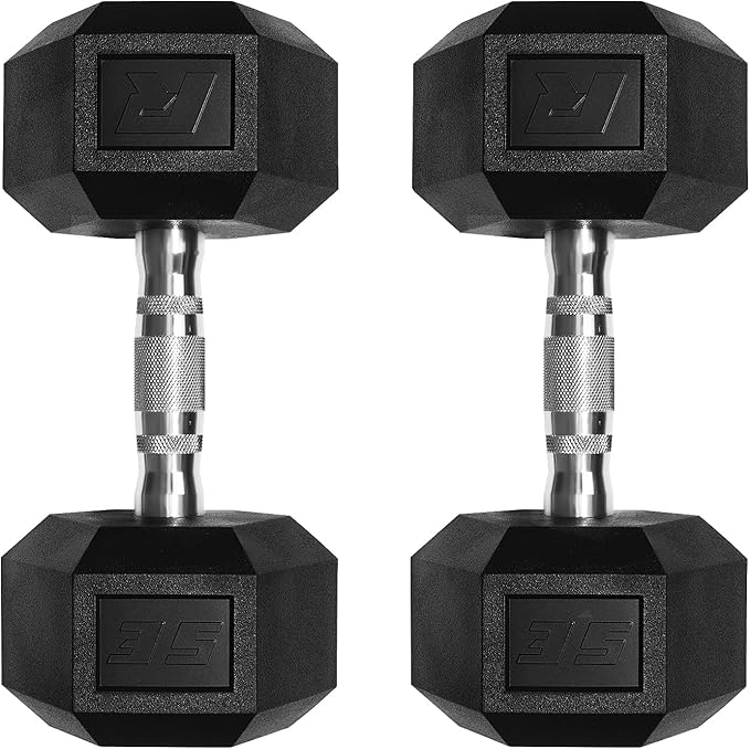 RitFit 5-650 LBS PVC Encased Hex Dumbbell Sets with Optional Rack for Home Gym, Hand weight with Chrome Handle for Strength Training, Workouts-StrideForce Fitness
