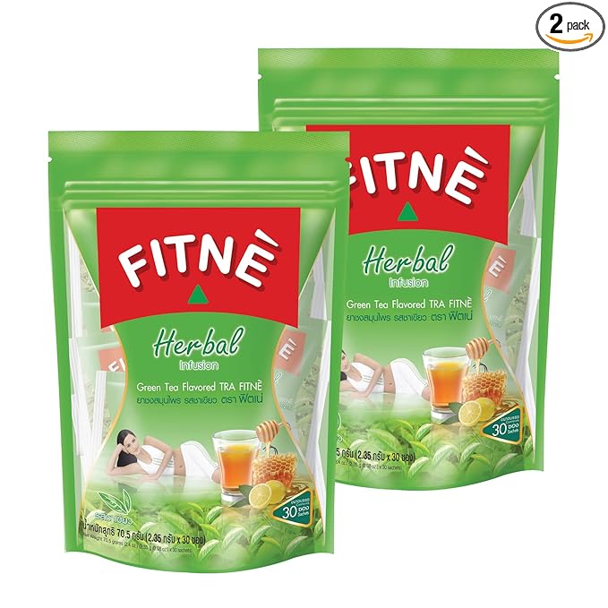 FITNE Green Tea Herbal Honey Lemon With Garcinia Senna Infusion Gentle Detox Cleanse High Antioxidant No Calories Stevia Sweetener, 60 Tea Bags-StrideForce Fitness