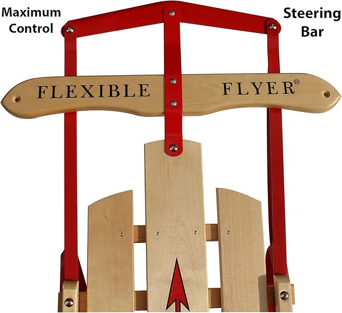 Flexible Flyer Metal Runner Sled. Steel & Wood Steering Snow Slider-StrideForce Fitness