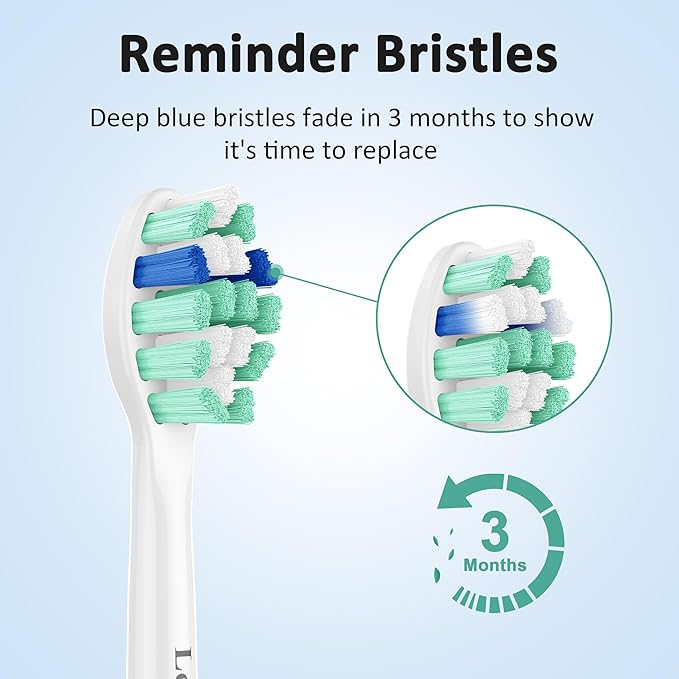 Replacement Toothbrush Heads Compatible with Philips Sonicare Click-on Electric Toothbrush Handles Plaque Control 14 Pack White