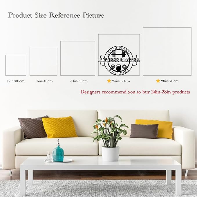 Customized Metal Gym Name Sign, Personalized Sports Room Wall Art,Metal Gym Sign,Unique Fitness Wall Sign, Gym Lovers Unique Gift, Gym Wall Art,Training Center Sign (Style-12)-StrideForce Fitness