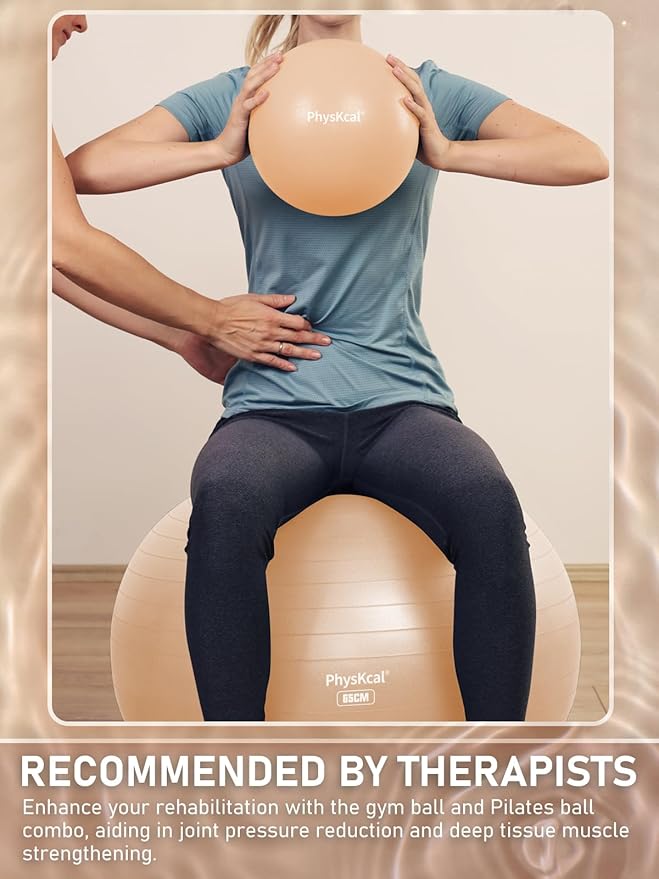 Yoga Ball for Exercise, Pilates Set, 4 Sizes Fitness Ball for Workout, Birthing, Pregnancy, Physical Therapy- Pump Included-StrideForce Fitness