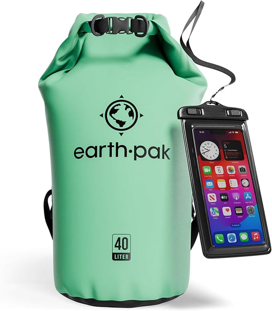 Earth Pak Waterproof Dry Bag - Roll Top Waterproof Backpack Sack Keeps Gear Dry for Kayak with Waterproof Phone Case-StrideForce Fitness