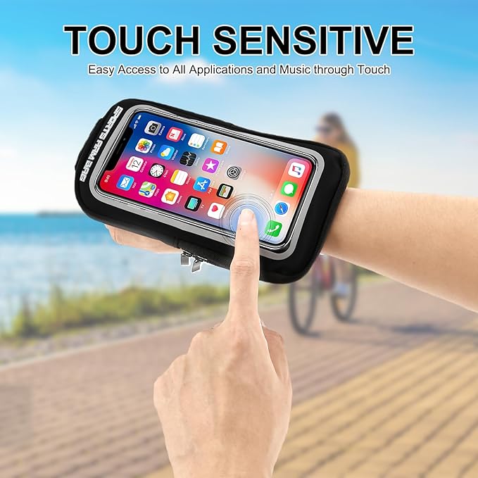 2 Pcs Phone Holder for Running Exercise Phones Armband Waterproof and Breathable Coin Purse Adjustable with Touch Screen Function Outdoor Cycling Use Suitable Sizes Under 6.8 Inches-StrideForce Fitness