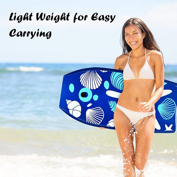 KOTEK 33/37/41 Inch Body Board with Wrist Leash, EPS Core, Dual Channel, HDPE Slick Bottom, Bodyboard for All Skill Levels & Wave Conditions-StrideForce Fitness