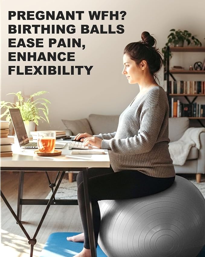 Trideer Yoga Ball – Anti-Burst Exercise Ball for Pregnancy, Office, Birthing, Stretching & Core Workout – Home Gym & Therapy-StrideForce Fitness