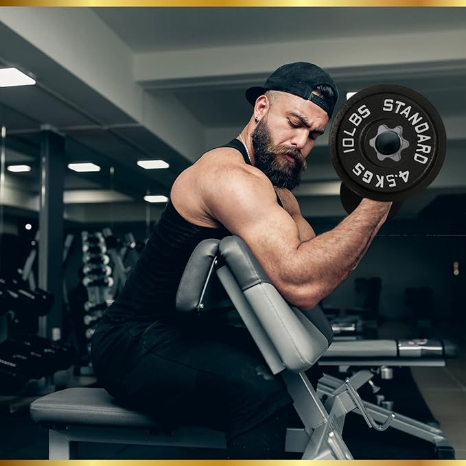 Cast Iron Olympic Weight Plates – Free Weights with 2-inch Hole & Anti-Rust Hammertone Finish - Ideal for Strength Training, Crossfit Equipment & Home Gym Set – Sold in Pairs - 2.5LB–45LB-StrideForce Fitness