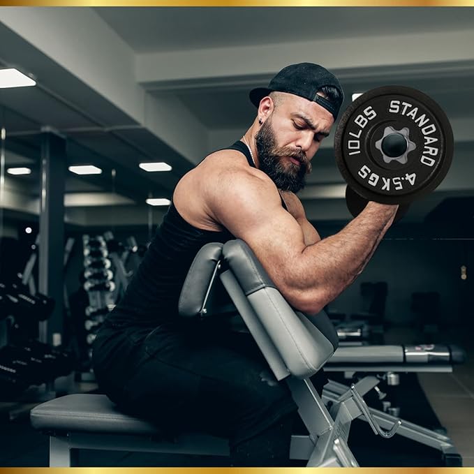 Cast Iron Olympic Weight Plates – Free Weights with 2-inch Hole & Anti-Rust Hammertone Finish - Ideal for Strength Training, Crossfit Equipment & Home Gym Set – Sold in Pairs - 2.5LB–45LB-StrideForce Fitness