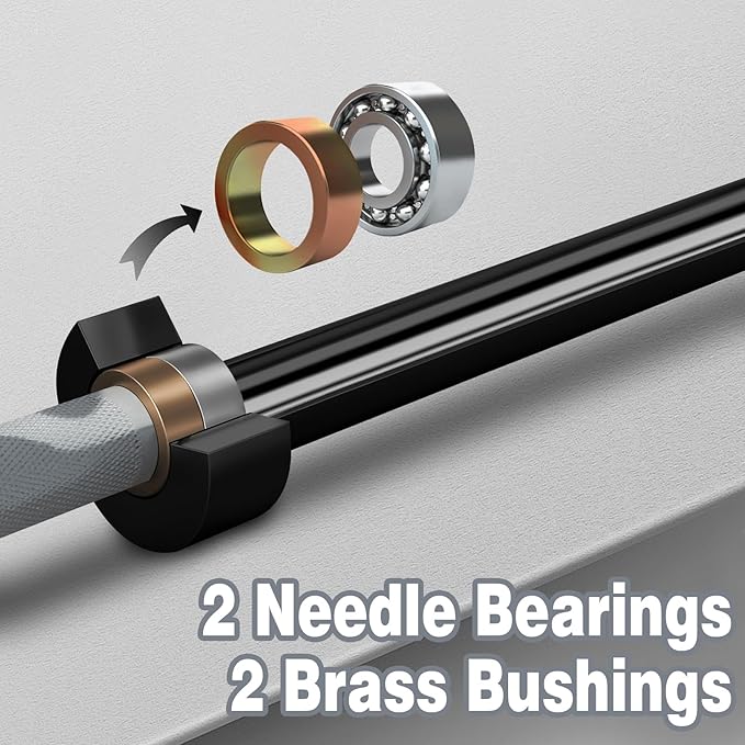 7ft Olympic Barbell for Strength Training and Olympic Weightlifting, 500 700 1000LBS Capacity Available, 2 Inch Bar for Squats, Home Gym Fitness Equipment, Bench Press, Deadlift,Powerlifting-StrideForce Fitness