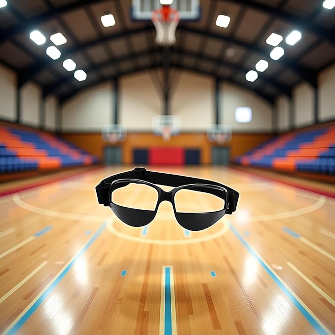 Black Basketball Glasses- Basketball Dribbling Goggles,17 X 6cm Portable Glasses For Dribbling,Comfortable Protective Sports Dribble Specs For Training Team Sports-StrideForce Fitness