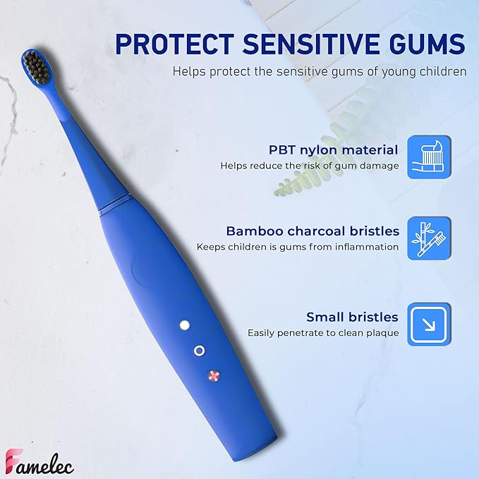 10Pcs Ultra Soft Bristle Compatible with Burst Kids Replacement Heads, 3+ Kids Toothbrush Heads Replacement for Burst Toothbrush Electric, Blue & Light Pink Electric Toothbrush Heads