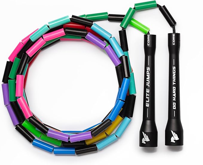 Elite Jumps - Do Hard Things 1” Beaded Jump Ropes - Strong & Durable Materials - Resize & Adjust - Fitness & Cardio Training - Improve Rhythm, Speed, Agility-StrideForce Fitness