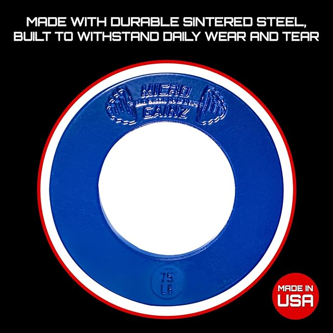 Micro Gainz Calibrated Fractional Weight Plates Set, 8 Piece Olympic Weight Plates Set with Bag, Designed for Olympic Barbells for Strength Training and Micro Loading, Made in USA-StrideForce Fitness