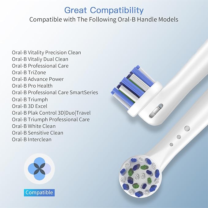 Replacement Toothbrush Heads for Oral B Braun, 8 Pack Professional Electric Toothbrush Heads, Precision Clean Brush Heads Refill Compatible with Oral-B 7000/Pro 1000/9600/ 5000/3000/8000 (8pack)