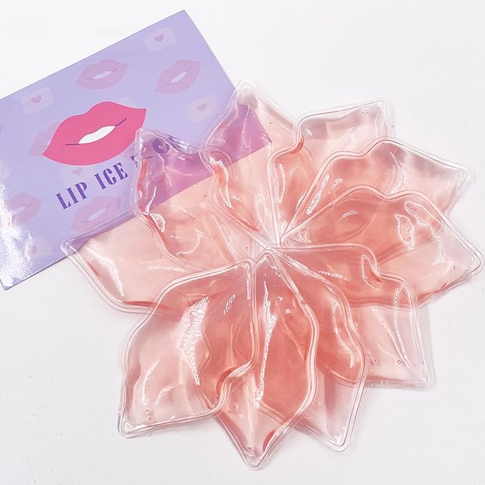 (10 PCS) Lip Ice Pack ，Ice Compress After Lip ice Treatment, Reusable ice pad for Cosmetic, Lip Shape ice Pack to Relieve Pain and Relax Lips, Anti-Aging Lip Care ice Pack to Reduce Lip Swelling