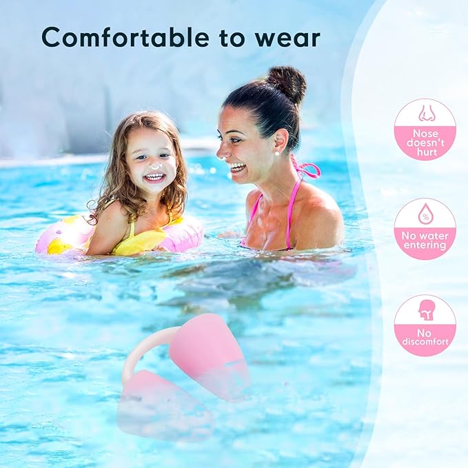 Painless Nose Plugs for Swimming,Nose Plugs for Swimming for Kids (Age 6+) and Adults, Ensure Comfort and Safety in The Water-StrideForce Fitness