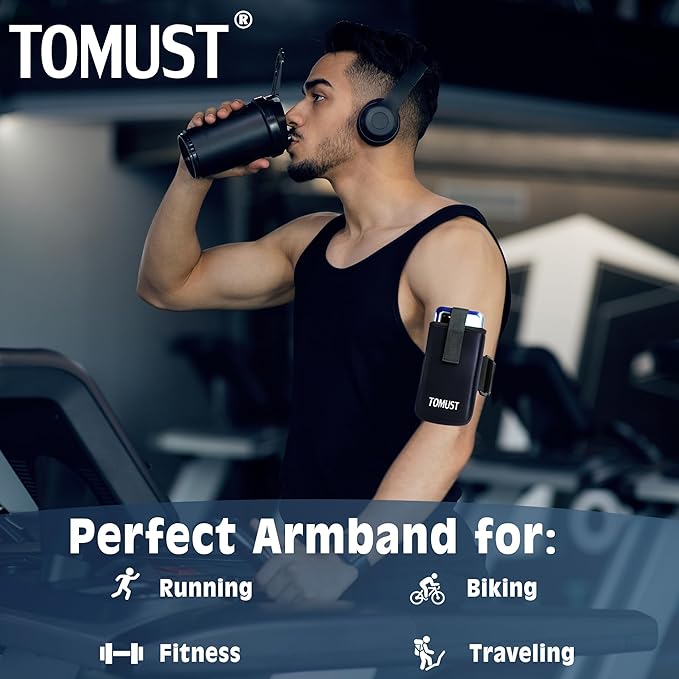 Phone Holder with Three Strap, Lightweight Arm Band with Reflective Logo, Elastic Armband Sleeve with Case Fits iPhone and Android, Use for Running, Hiking, Fitness and Workouts, Women/Men-StrideForce Fitness